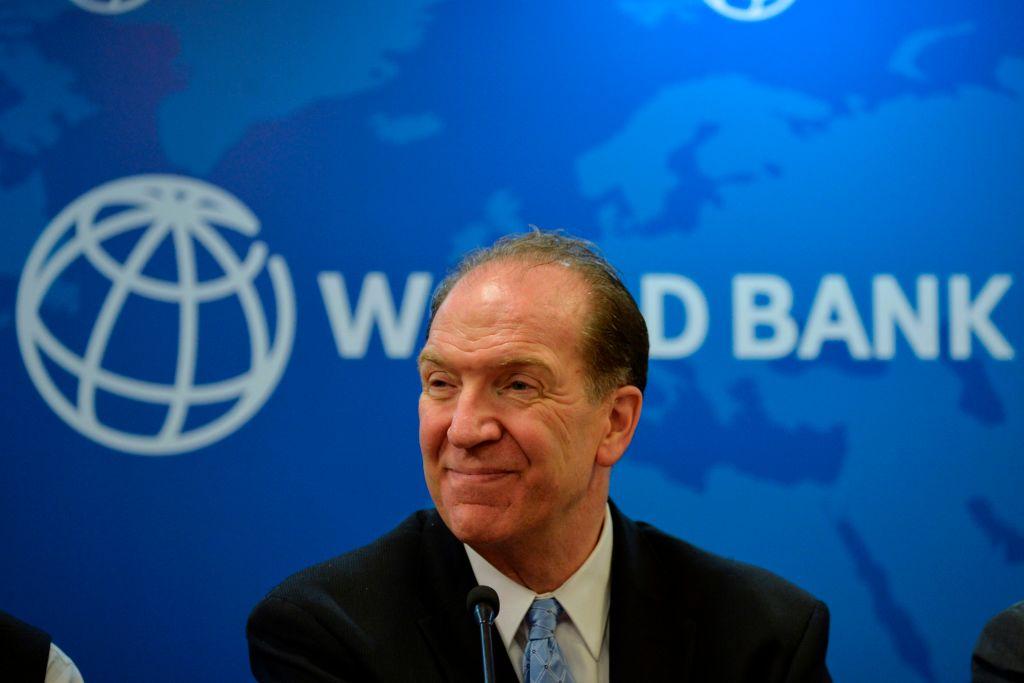 World Bank President David Malpass looks on during a press conference at the World Bank office in New Delhi on Oct. 26, 2019. (Sajjad Hussain/AFP/Getty Images)