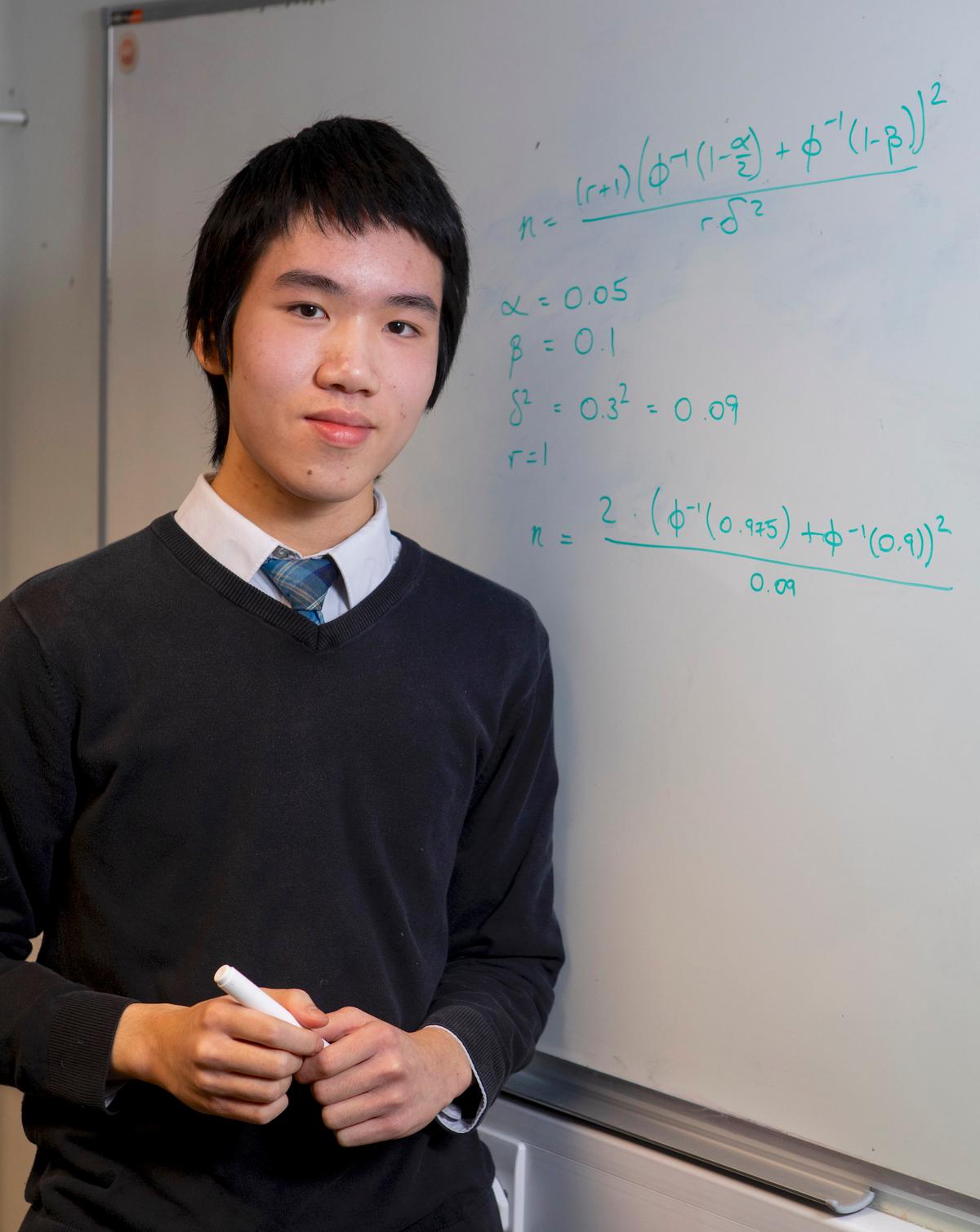 15-year-old Wang Pok Lo graduated with a Master's degree in Statistics with Medical Application. (©SWNS)