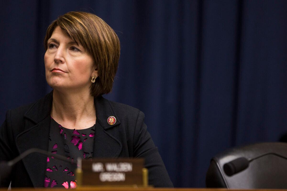 Rep. Cathy McMorris Rodgers (R-Wash.) attends a House hearing on Capitol Hill in Washington, on April 2, 2019. (Zach Gibson/Getty Images)