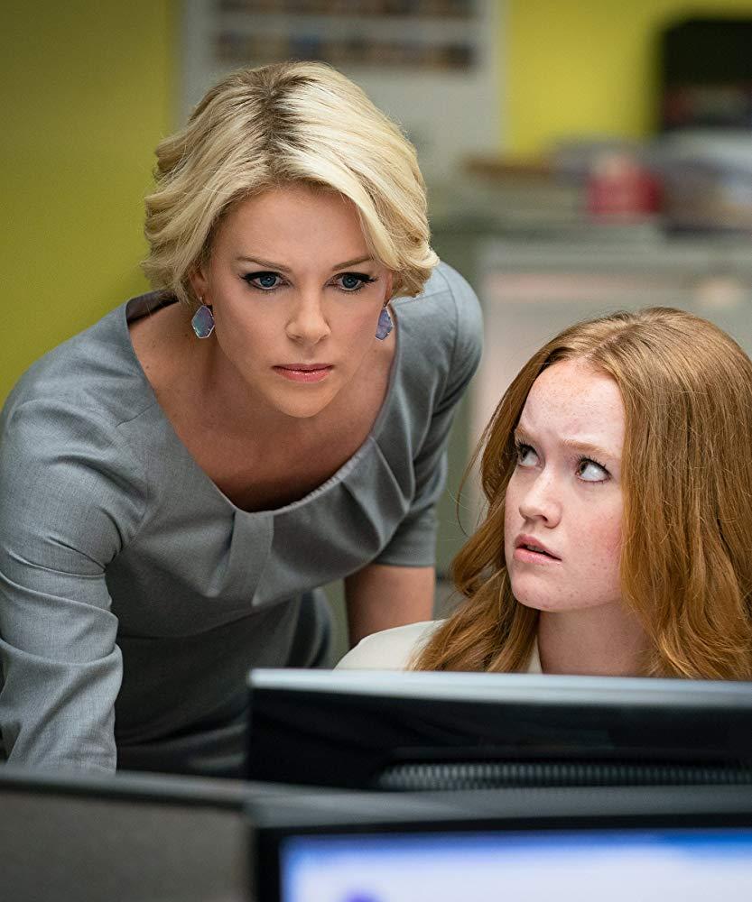 Charlize Theron (L) and Liv Hewson in “Bombshell.” (Hilary B. Gayle/Lionsgate)