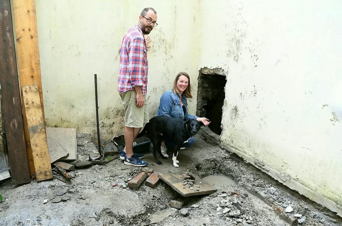 Plymouth residents Alice and Ben Crawford were in for a surprise when they started renovating their dream home—a hidden well stashed with Victorian-era artifacts. (SWNS)