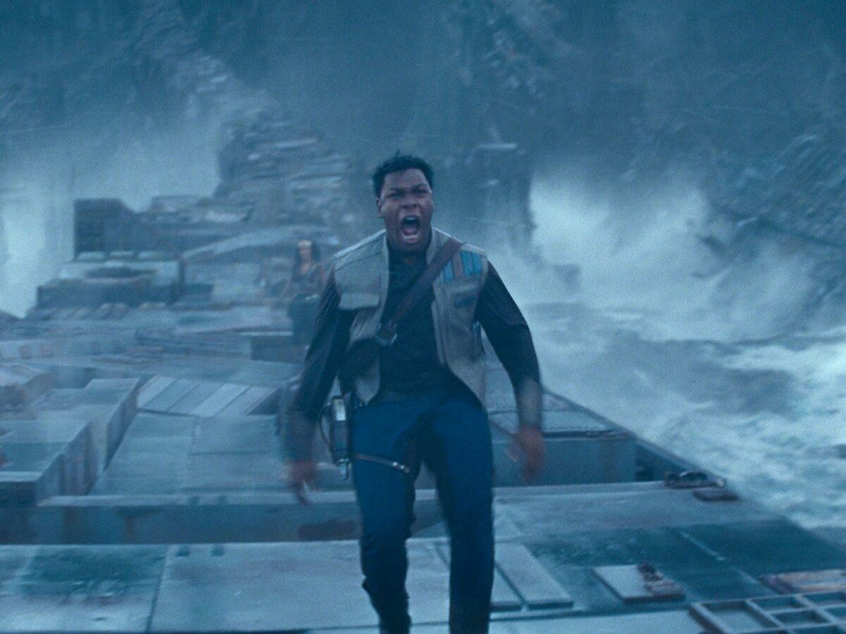 John Boyega as the heroine Rey's new space pal Finn. (2019 Lucasfilms Ltd.)