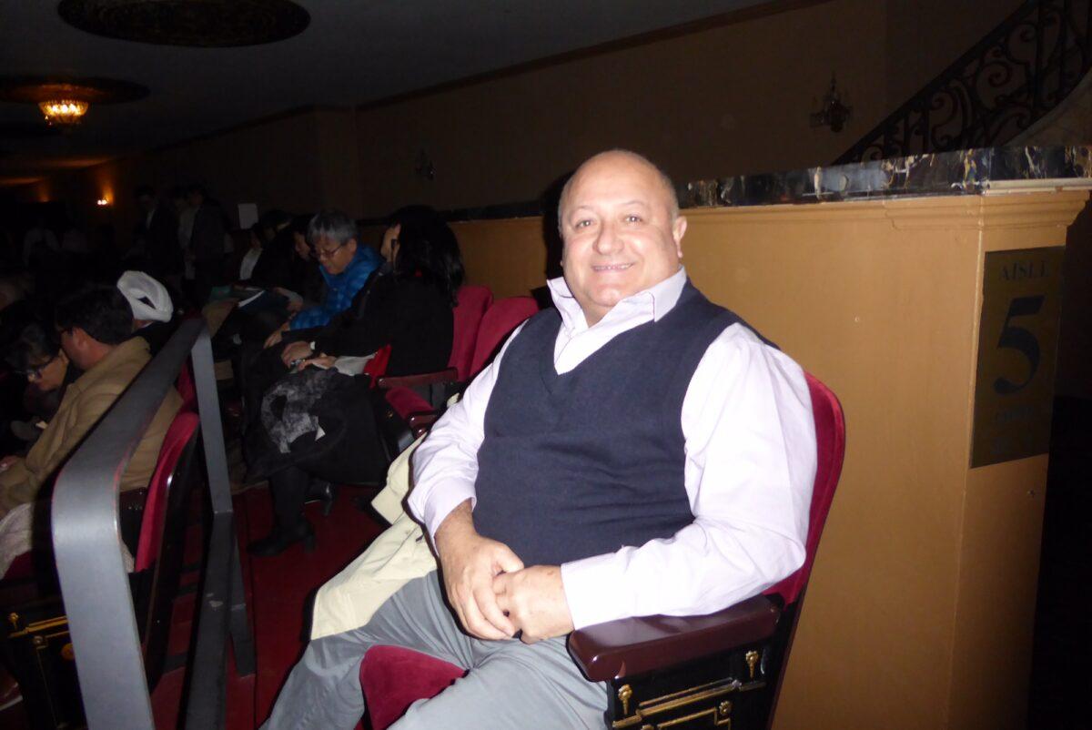 Clodomiro Falcon, a business owner and marketing consultant, at a Shen Yun performance at the Palace Theatre, Stamford, Conn. on Dec. 25, 2019. Falcon was one of many area professionals who praised Shen Yun’s depiction of heavenly beings and spiritual themes. “I think Shen Yun’s performances around the world are a great way to show … the tradition of the Chinese culture,” he said.   (Frank Liang/The Epoch Times)