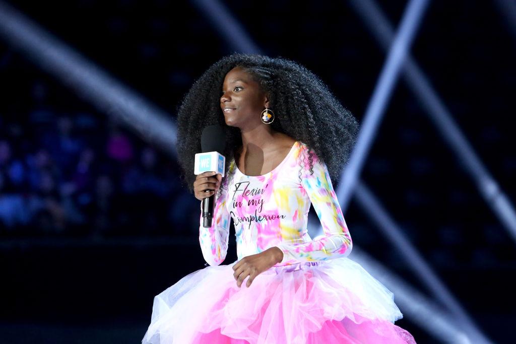 Kheris Rogers speaks onstage at WE Day California at The Forum on April 25, 2019, in Inglewood, California. (Jesse Grant/Getty Images for WE Day)