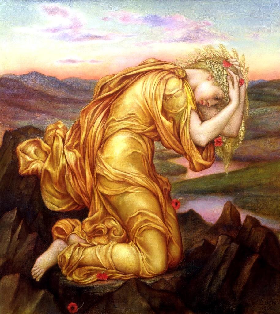 “Demeter Mourning for Persephone,” 1906, by Evelyn de Morgan. (Public Domain)