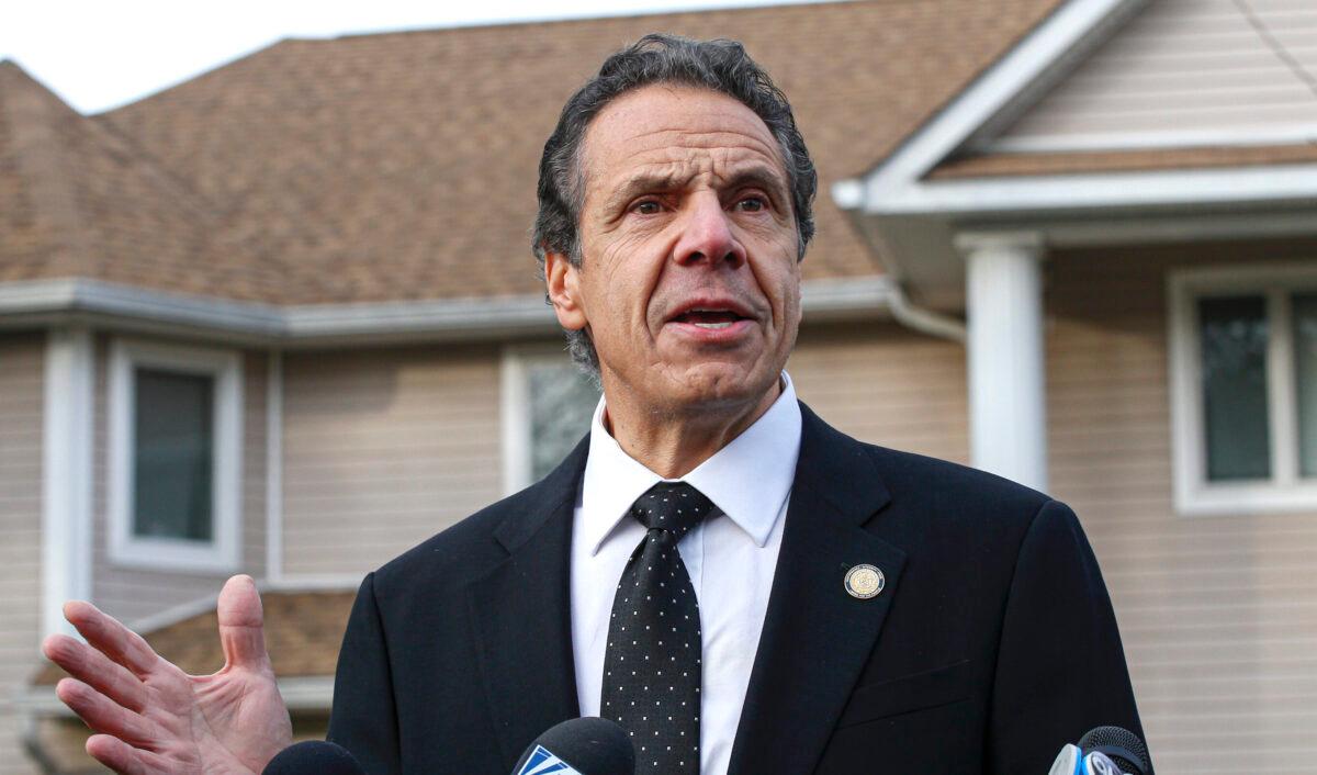 New York Governor Andrew Cuomo speaks in a December 2019 file photograph. (Kena Betancur/AFP via Getty Images)