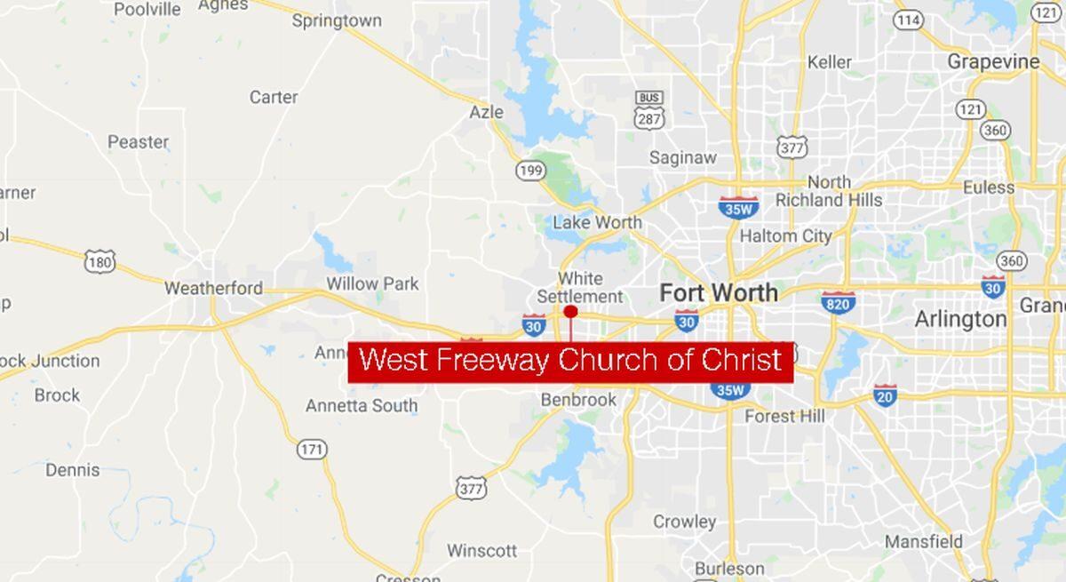 At least two people were killed and one person is in critical condition following a shooting at a church in Texas on Sunday, officials said. (Google Maps)