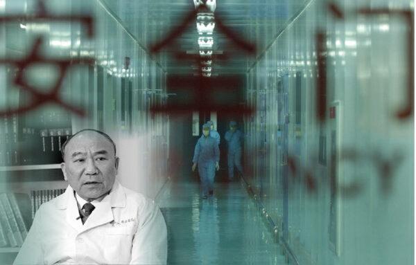 Zheng Shusen is pictured in front of the hospital that he works for. (The Epoch Times)