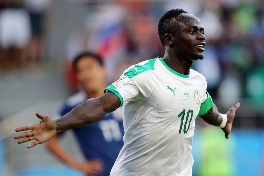 Mané celebrates after scoring in the FIFA World Cup Russia Group H match between Japan and Senegal at Ekaterinburg Arena in Yekaterinburg, Russia, on June 24, 2018. (©Getty Images | <a href="https://www.gettyimages.com/detail/news-photo/sadio-mane-of-senegal-celebrates-after-scoring-his-teams-news-photo/982722500?adppopup=true">Ryan Pierse</a>)