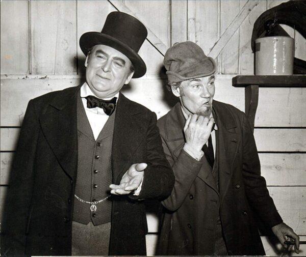 Faust comes to America: Edward Arnold (L) as Daniel Webster and John Huston as Mr. Scratch (the devil) in the 1941 film “The Devil and Daniel Webster,” originally titled “All That Money Can Buy.” (RKO Radio Productions)