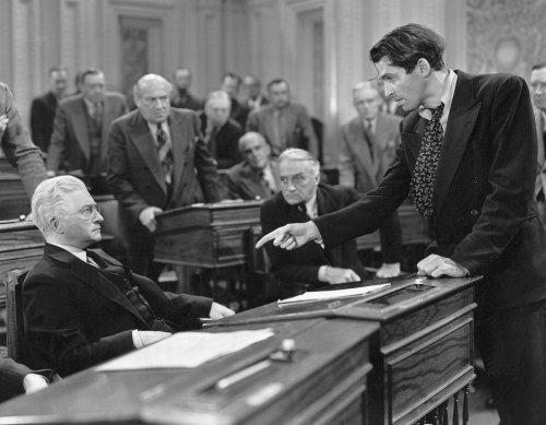 Claude Rains (L) and James Stewart (R) in "Mr. Smith Goes to Washington." (Columbia Pictures/mptvimages.com)