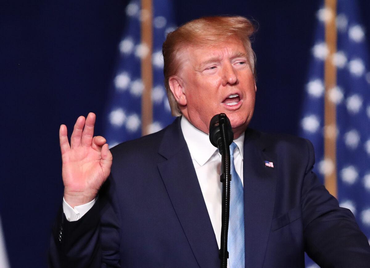 President Donald Trump speaks during an Evangelicals for Trump campaign event held at the King Jesus International Ministry in Miami, Florida, on Jan. 3, 2020. (Joe Raedle/Getty Images)