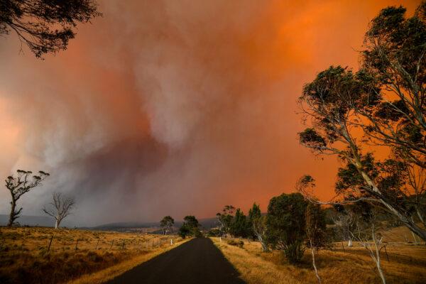 Ember and thick smoke from bushfires reach Braemar Bay in New South Wales on Jan. 4, 2020. SAEED KHAN/AFP via Getty Images