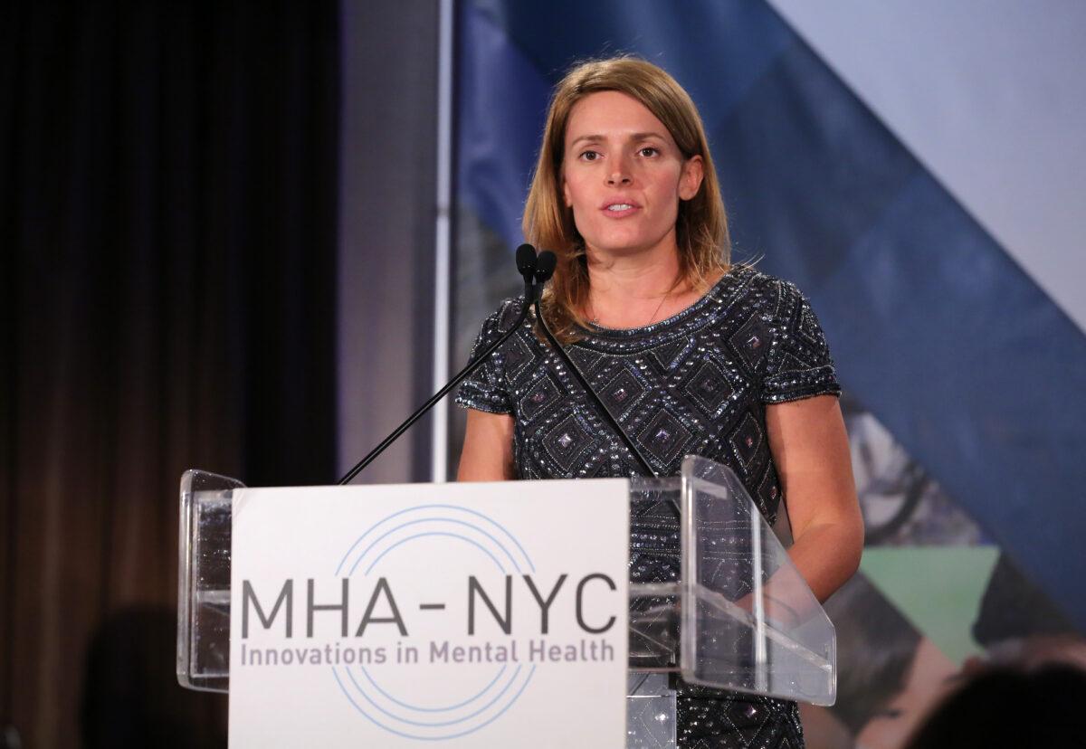 Amy Kennedy, education director of the Kennedy Forum, speaks on stage at 2016 Many Faces Of Mental Health Gala at The Pierre Hotel in New York City on April 12, 2016. (Jemal Countess/Getty Images)