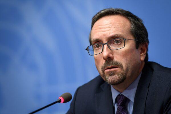 US Ambassador to Afghanistan John Bass attends a press conference during the UN Conference on Afghanistan in Geneva on Nov. 27, 2018. (Fabrice Coffrini/AFP via Getty Images)