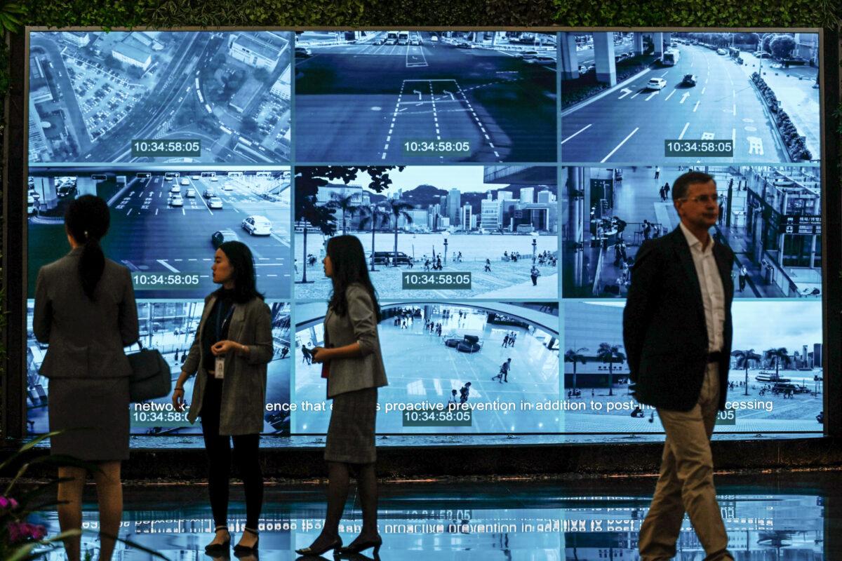Journalists visit the Huawei Digital Transformation Showcase in Shenzhen, in China's Guangdong province, on March 6, 2019. (Wang Zhao/AFP via Getty Images)