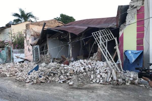 A home is seen collapsed after an earthquake in Guanica, Puerto Rico on Jan. 7, 2020. (Ricardo Ortiz/Reuters)