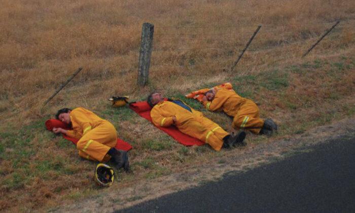 Daughter’s Post Shows Firefighter Dad Sleeping on Ground After Battling Blazes, Goes Viral