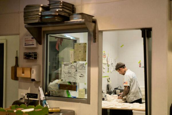 Mangieri at work in the kitchen of Una Pizza Napoletana in Manhattan. (The Epoch Times)