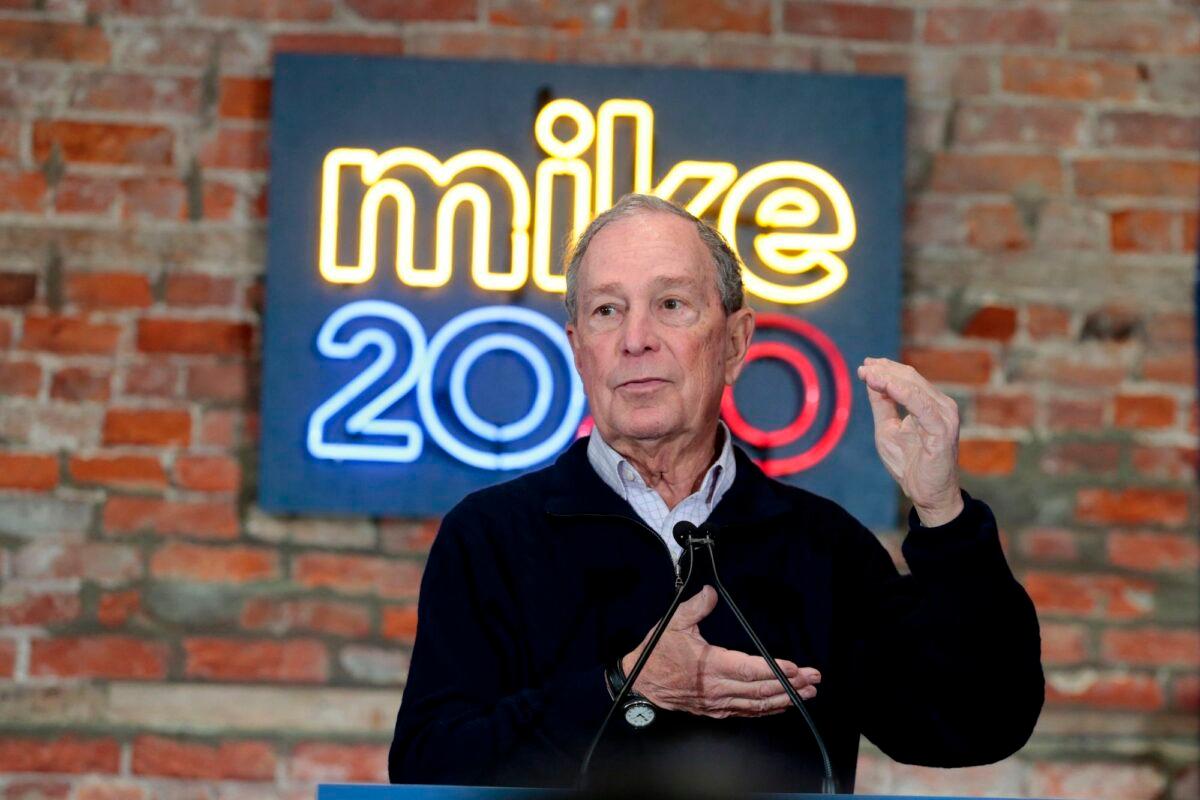 Michael Bloomberg speaks during an event to open a campaign office at Eastern Market in Detroit, Michigan, on Dec. 21, 2019. (Jeff Kowalsky/AFP via Getty Images)