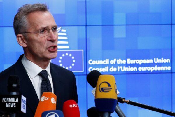 NATO Secretary-General Jens Stoltenberg holds a news conference at a European Union foreign ministers emergency meeting to discuss ways to try to save the Iran nuclear deal, in Brussels on Jan. 10, 2020. (Francois Lenoir/Reuters)
