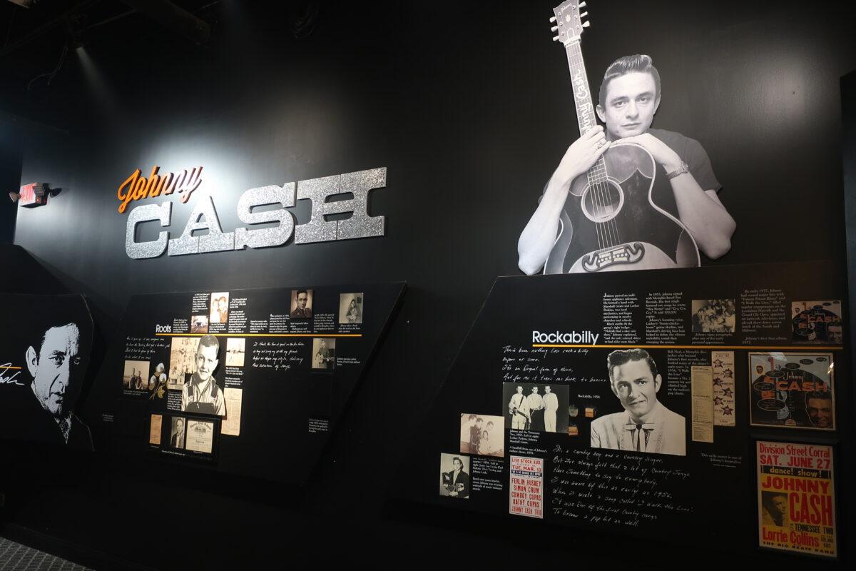 In addition to having his very own museum, plus a spot in the Country Music Hall of Fame, Johnny Cash has this sizable exhibit at the Musicians Hall of Fame. (Kevin Revolinski)