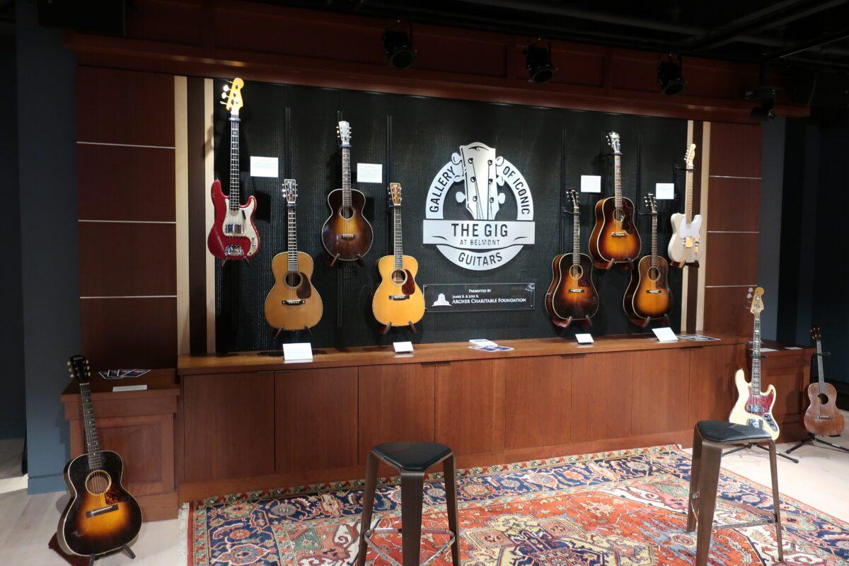 The Gallery of Iconic Guitars is located inside the Lila D. Bunch Library at Nashville's Belmont University. (Kevin Revolinski)