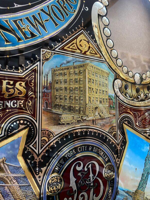 A detail of the glass panel that David Adrian Smith is making for the Ludlow Blunt hair salon. The panel will be personally delivered in March 2020. (Courtesy of David A. Smith)