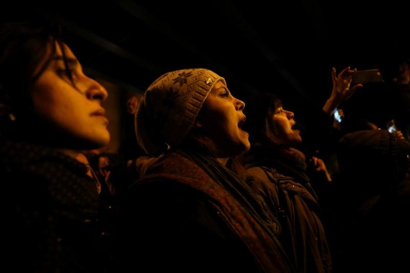  A woman shouts slogans as she gathers with people to protest in support of the victims of the crash of the Boeing 737-800 plane, flight PS 752, in Tehran, Iran, on Jan. 11, 2020. (Nazanin Tabatabaee/WANA (West Asia News Agency) via Reuters)