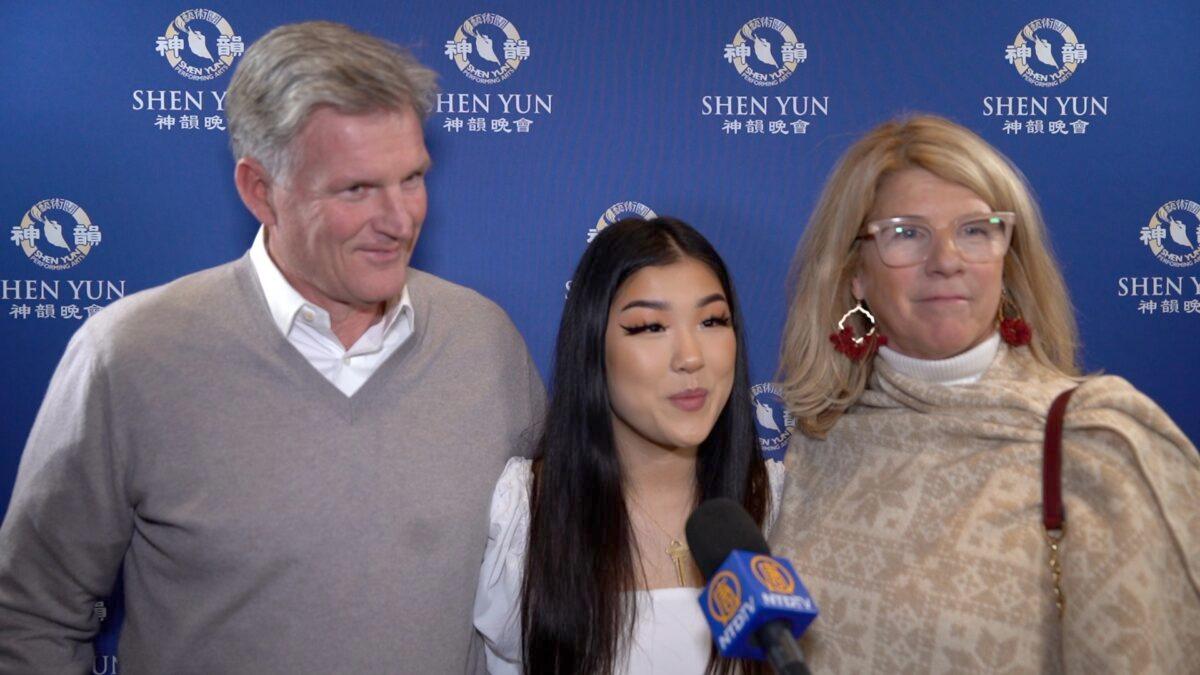 (L–R) Randy, Leah, and Julie Damstra enjoyed their evening of Shen Yun at the DeVos Performance Hall in Grand Rapids on Jan. 14, 2020. (NTD Television)