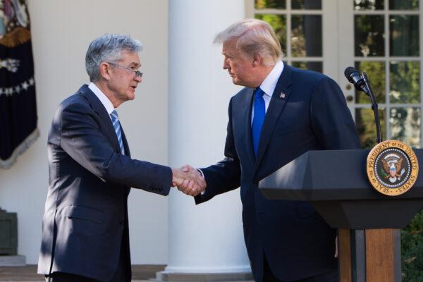 President Donald Trump announces Jerome Powell as the new chairman of the U.S. Federal Reserve in the Rose Garden of the White House in Washington on Nov. 2, 2017. (Samira Bouaou/ The Epoch Times)