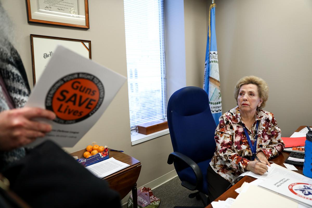 Sandra W. Brandt (R), the chief of staff to Nancy Dahlman Guy, member of the Virginia House of Delegates, at the Virginia State Capitol in Richmond on Jan. 20, 2020. (Samira Bouaou/The Epoch Times)