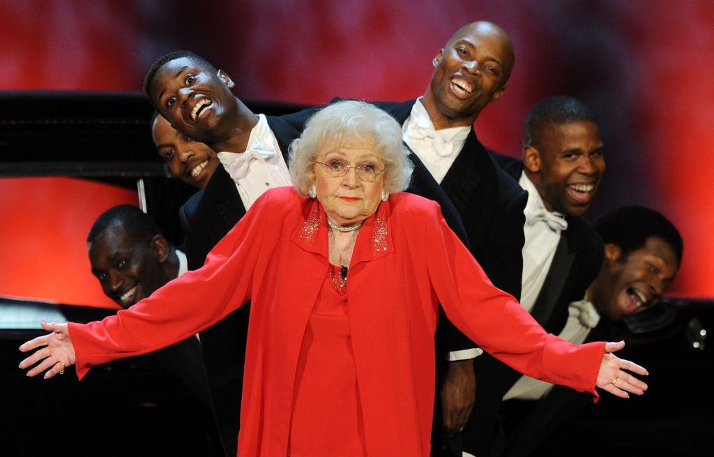 White performs onstage at the AFI Life Achievement Awards honoring Morgan Freeman in Culver City, California, on June 9, 2011. (©Getty Images | <a href="https://www.gettyimages.com/detail/news-photo/actress-betty-white-performs-onstage-at-the-39th-afi-life-news-photo/115756180?adppopup=true">Kevin Winter</a>)