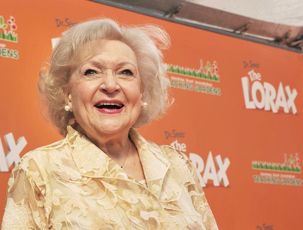 White at the premiere of Universal Pictures and Illumination Entertainment's 3D-CG "Dr. Seuss' The Lorax" in Universal City, California, on Feb. 19, 2012 (©Getty Images | <a href="https://www.gettyimages.com/detail/news-photo/actress-betty-white-arrives-at-the-premiere-of-universal-news-photo/139366791?adppopup=true">Kevin Winter</a>)
