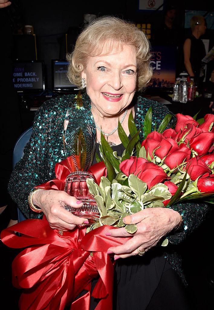 White attends the People's Choice Awards at Nokia Theatre in Los Angeles, California, on Jan. 7, 2015. (©Getty Images | <a href="https://www.gettyimages.com/detail/news-photo/actress-betty-white-attends-the-the-41st-annual-peoples-news-photo/461150344?adppopup=true">Frazer Harrison</a>)