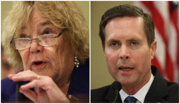 (L) House Administration Committee chairperson Rep. Zoe Lofgren (D-Calif.) and (R) House Administration Committee ranking member Rep. Rodney Davis (R-Ill.)) speak during a hearing on "2020 Election Security-Perspectives from Voting System Vendors and Experts." before the Committee on Capitol Hill, Washington, on Jan. 9, 2020. (Alex Wong/Getty Images).