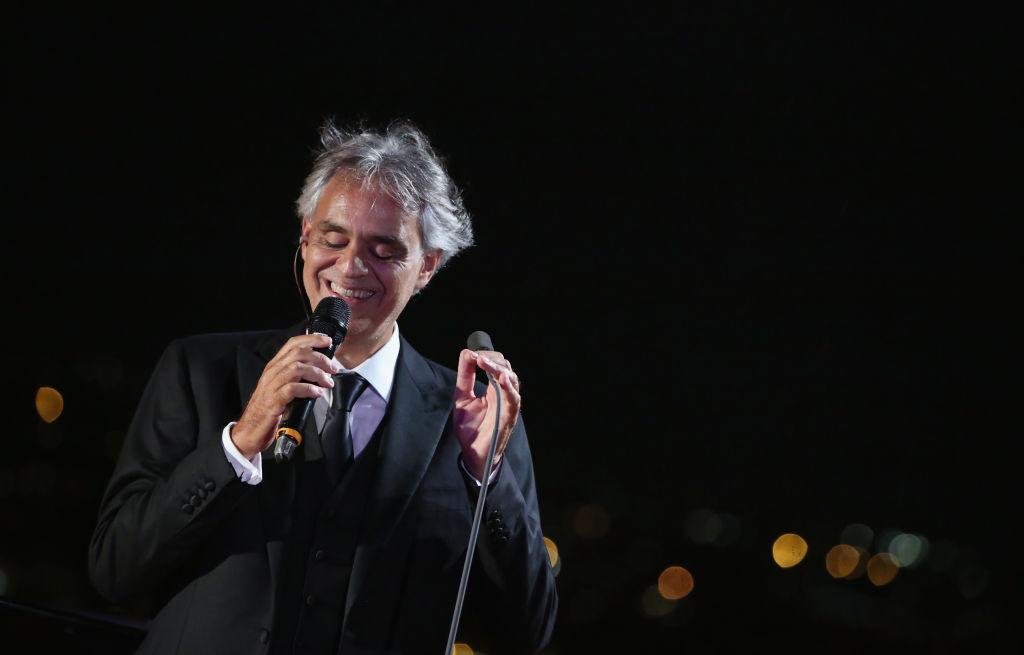 Andrea Bocelli attends the Rooftop Dinner at the Waldorf Astoria Hotel Cavalieri as part of the 2017 Celebrity Fight Night in Italy. (©Getty Images | <a href="https://www.gettyimages.com/detail/news-photo/andrea-bocelli-attends-at-the-rooftop-dinner-at-the-waldorf-news-photo/843765960?adppopup=true">Jonathan Leibson</a>)