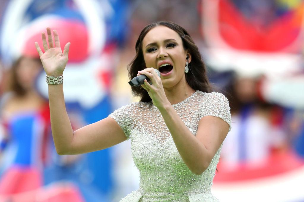 Aida Garifullina performs during the opening ceremony prior to the 2018 FIFA World Cup Russia match between Russia and Saudi Arabia at Luzhniki Stadium in Moscow, Russia. (©Getty Images | <a href="https://www.gettyimages.com/detail/news-photo/aida-garifullina-performs-during-the-opening-ceremony-prior-news-photo/974318668?adppopup=true">Catherine Ivill</a>)