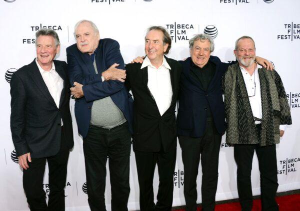 (L-R) Michael Palin, John Cleese, Eric Idle, Terry Jones and Terry Gilliam attend the "Monty Python And The Holy Grail" Special Screening during the 2015 Tribeca Film Festival at Beacon Theatre in New York City on April 24, 2015. (Stephen Lovekin/Getty Images for the 2015 Tribeca Film Festival)
