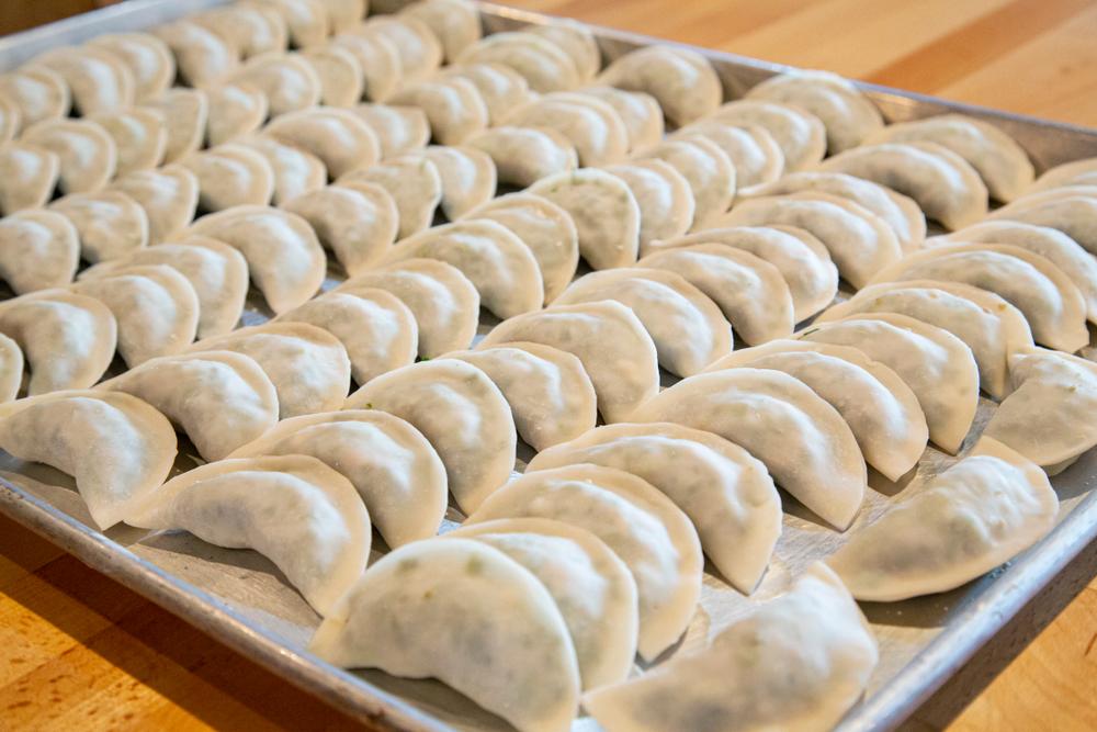 Rows of mandu, ready to cook. (Shutterstock)