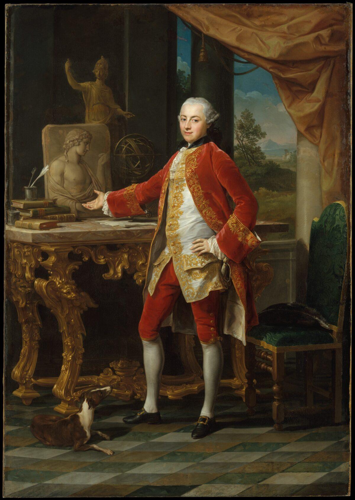 “Portrait of a Young Man,” circa 1760–65 by Pompeo Batoni. Oil on Canvas, 97 1/8 inches by 69 1/4 inches. The Metropolitan Museum of Art, New York. (Public Domain)
