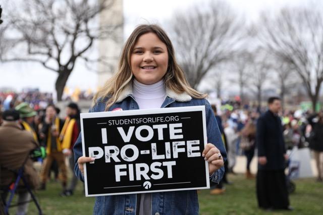Katie Garcia attends the 47th annual "March for Life" in Washington on Jan. 24, 2020. (Samira Bouaou/The Epoch Times)