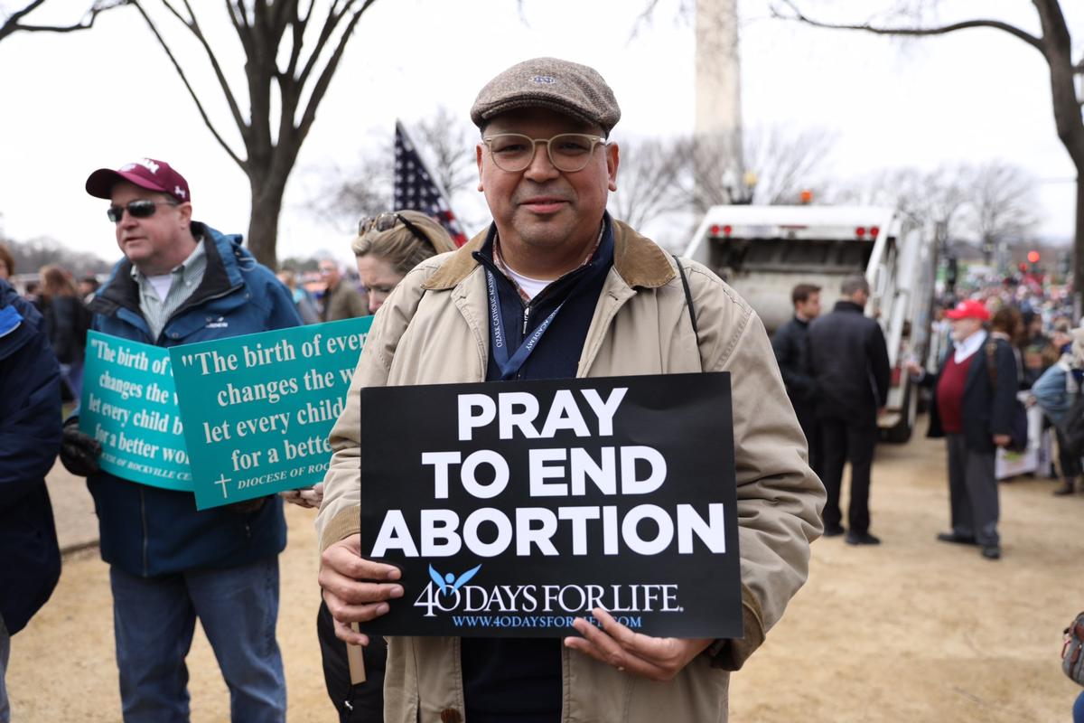 John Rocha attends the 47th annual "March for Life" in Washington on Jan. 24, 2020. (Samira Bouaou/The Epoch Times)