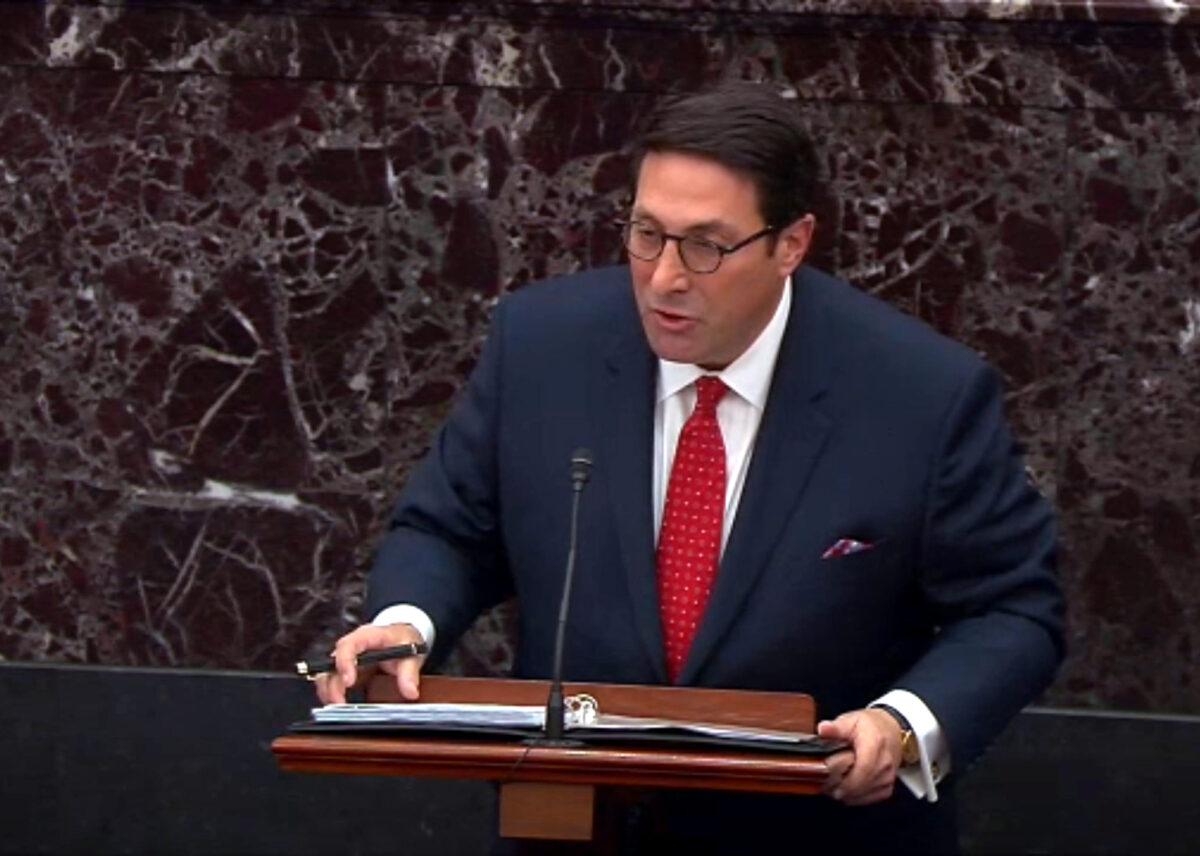 President Donald Trump's lawyer Jay Sekulow speaks during impeachment proceedings against Trump in the Senate at the U.S. Capitol in Washington on Jan. 25, 2020. (Senate Television via Getty Images)