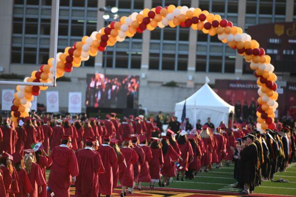 Pasadena City College students at their graduation ceremony in Pasadena, Calif., on June 14, 2019. (Robyn Beck/AFP via Getty Images)