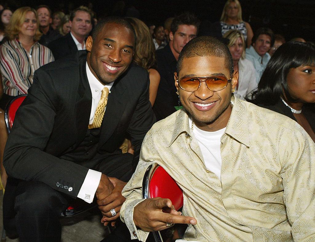 Bryant and Usher pose together at the 2004 World Music Awards at the Thomas and Mack Center in Las Vegas, Nevada, on Sept. 15, 2004. (©Getty Images | <a href="https://www.gettyimages.com/detail/news-photo/basketball-player-kobe-bryant-and-singer-usher-pose-at-the-news-photo/51313307?adppopup=true">Kevin Winter</a>)