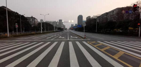 General view of empty roads in Wuhan, China, on Feb. 3, 2020, in this picture obtained from social media. (Vladimir Markov/via Reuters)