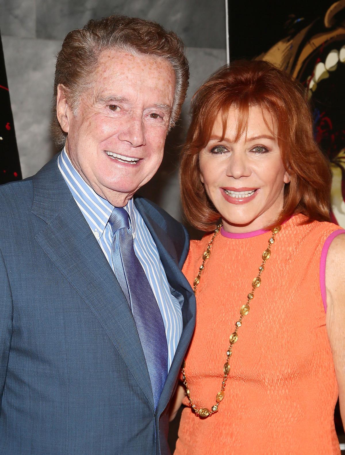 (L-R) Regis Philbin and Joy Philbin attend "EVOCATEUR: The Morton Downey Jr. Movie" New York Premiere at Paley Center For Media on June 5, 2013, in New York City. (©Getty Images | <a href="https://www.gettyimages.com/detail/news-photo/regis-philbin-and-joy-philbin-attend-evocateur-the-morton-news-photo/169988327">Astrid Stawiarz</a>)