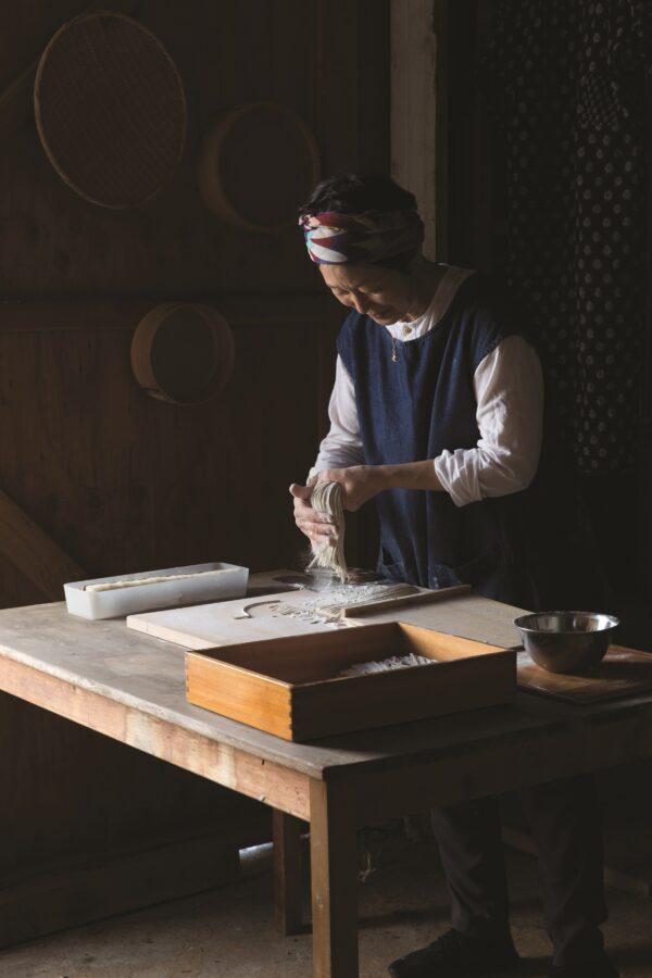 Sonoko Sakai, author and cooking teacher, makes fresh soba noodles. (Rick Poon)