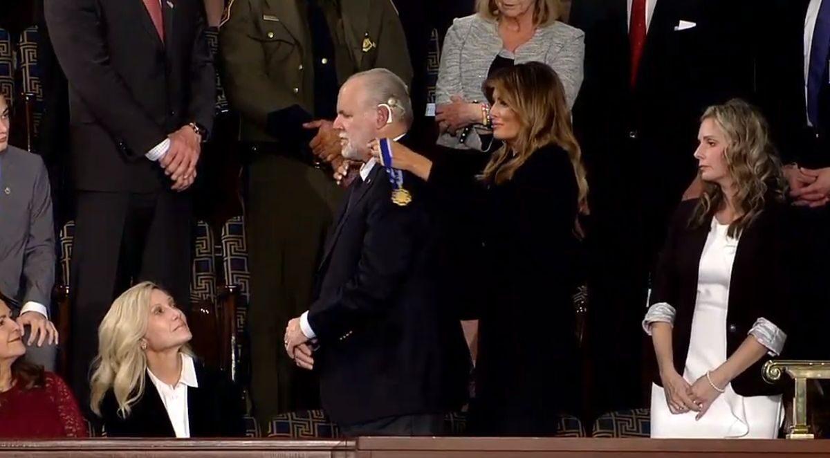 Conservative talk radio host Rush Limbaugh was awarded the Presidential Medal of Freedom during President Donald Trump’s State of the Union address. (White House)